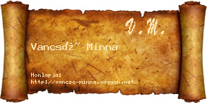 Vancsó Minna névjegykártya